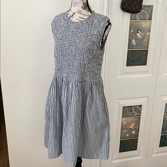 French Connection Blue and White Striped Mini Dress - Picture 11 of 13